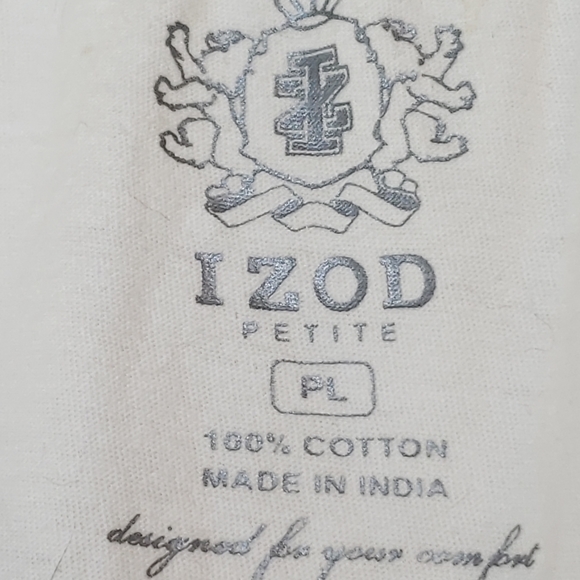 Izod 100% Cotton LARGE Cottagecore Romantic Floral Embroidered Stitches PL - Picture 7 of 7
